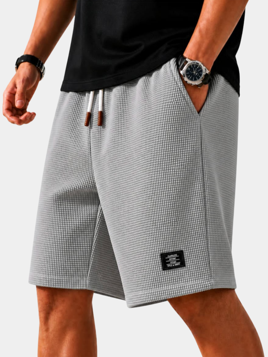 Short en tissu gaufré à cordon