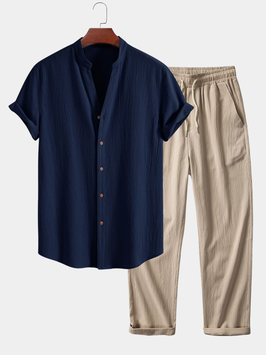 Ensemble chemise manches courtes et pantalon ample
