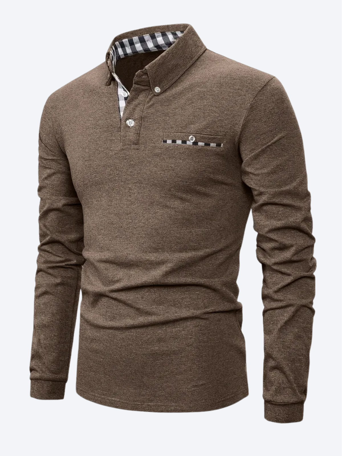 Polo manches longues à motif géométrique