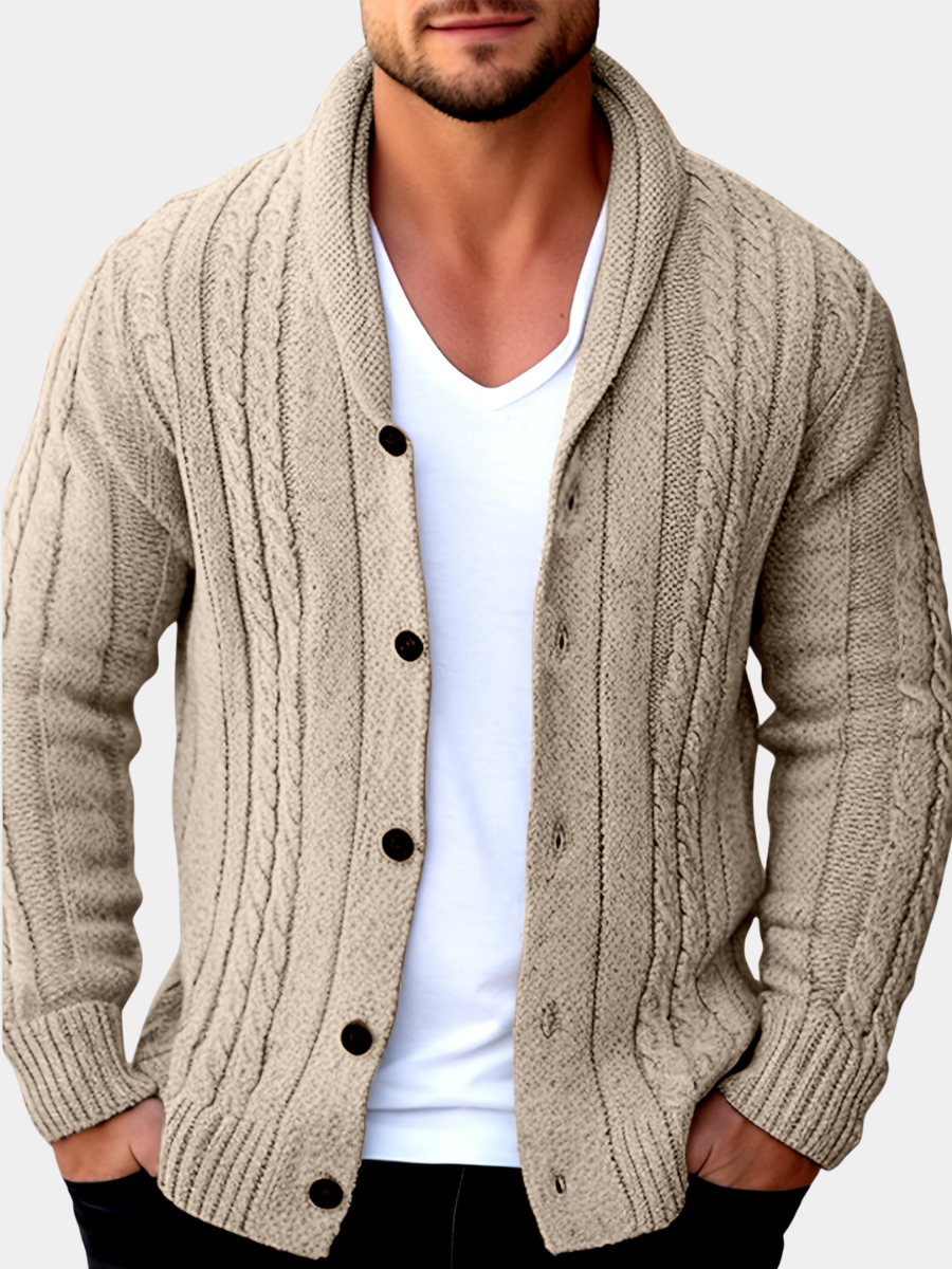Cardigan boutonné en maille texturée
