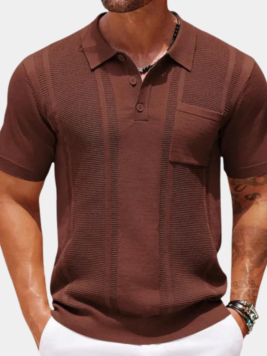Polo en maille texturée
