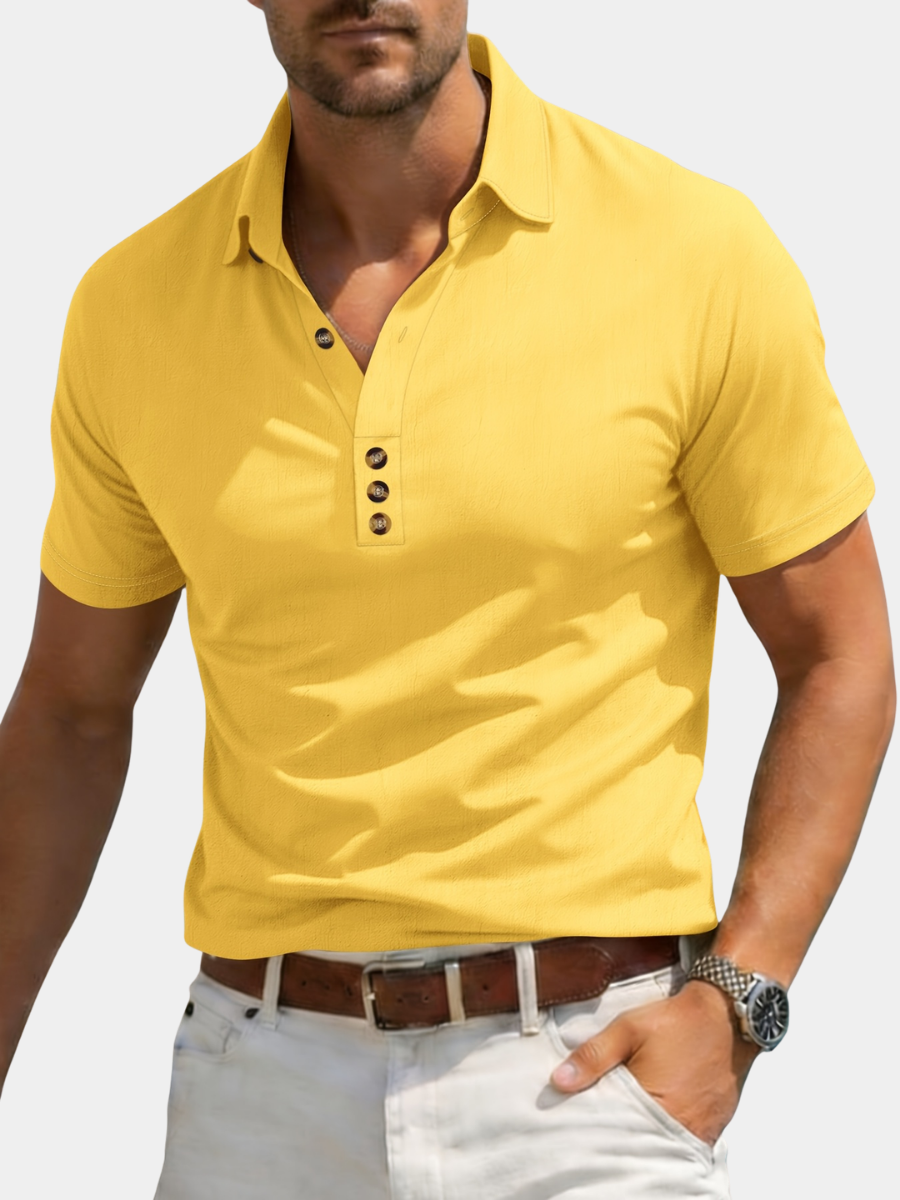 Polo manches courtes à col chemise