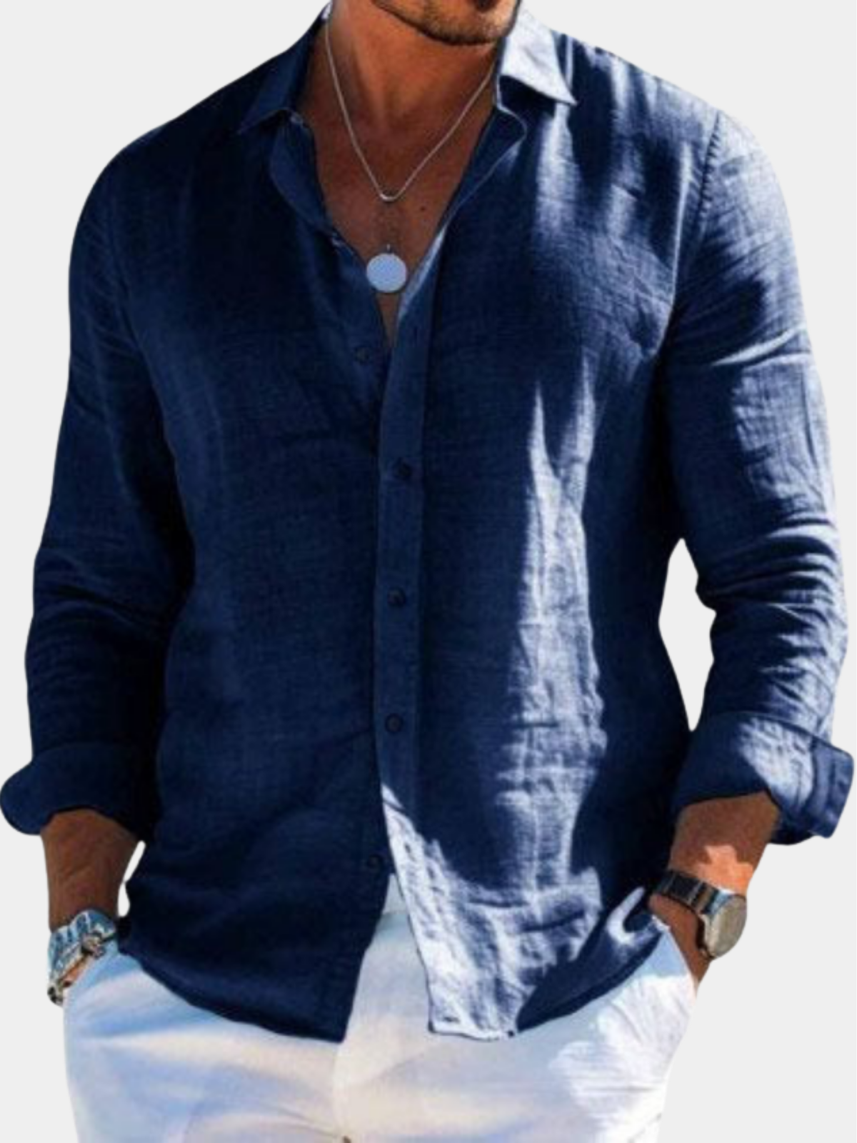 Chemise d'été légère aspect lin
