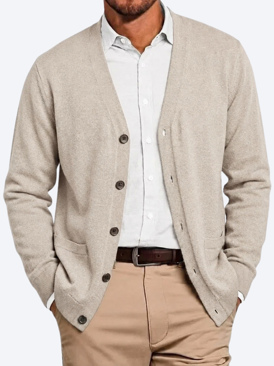 Cardigan boutonné col V à poches