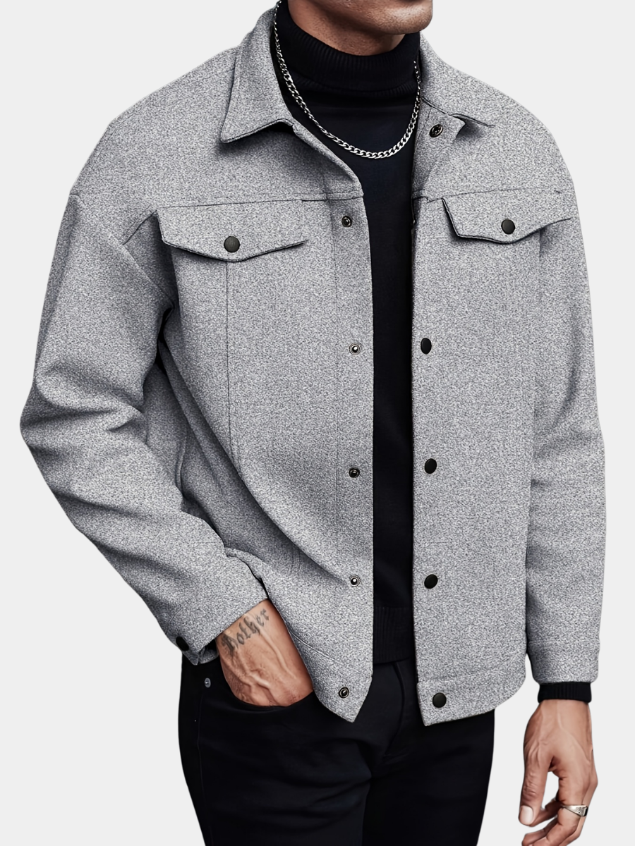 Veste unie à col à revers