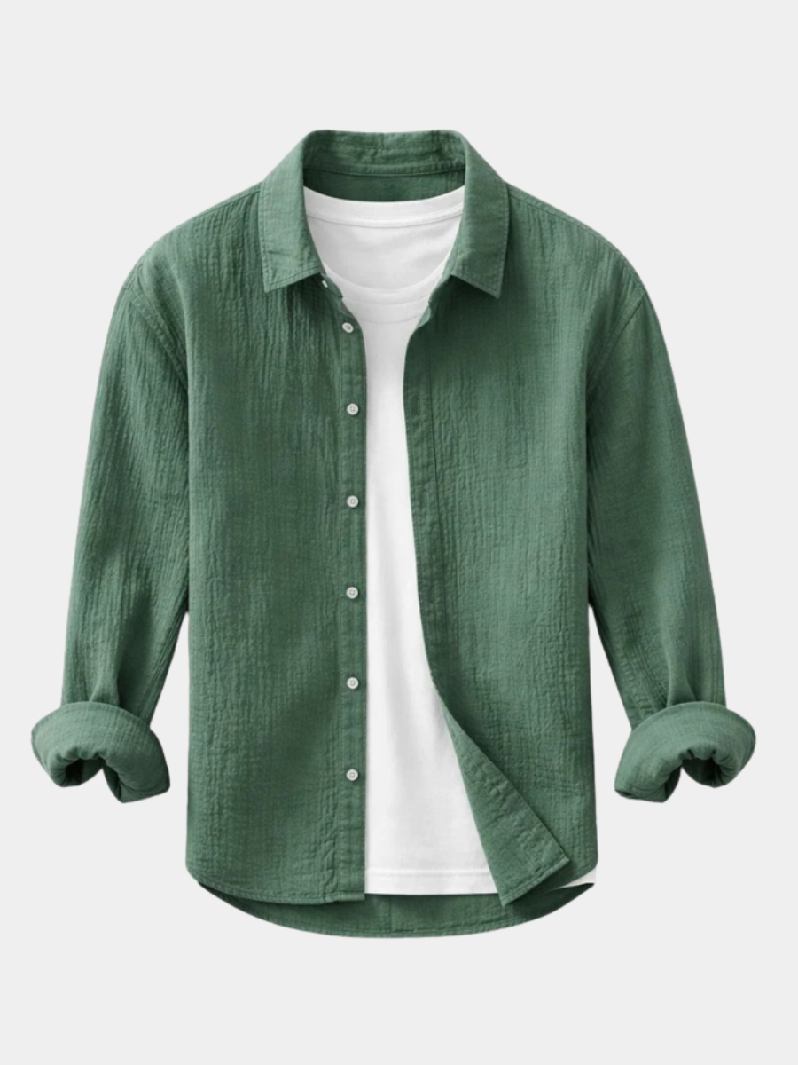 Chemise en double gaze froissée