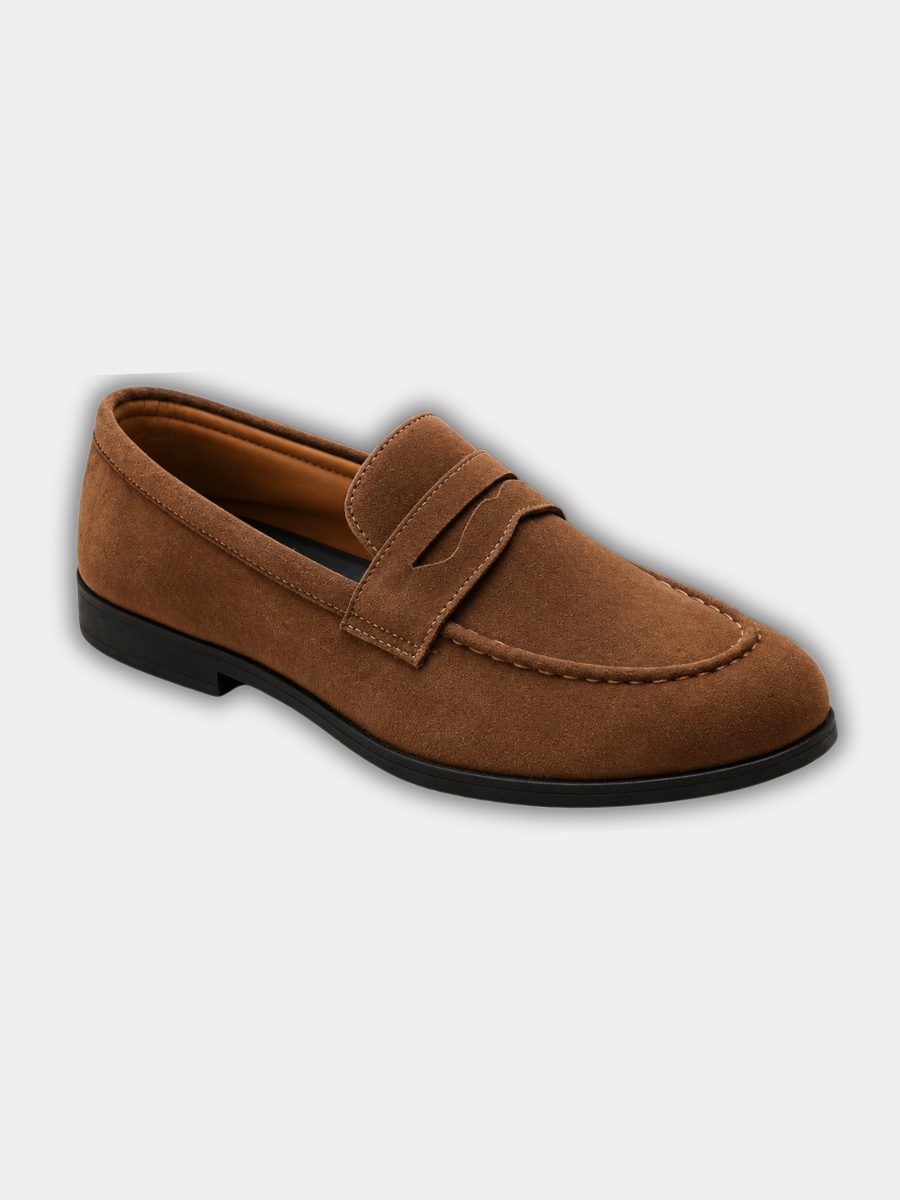 Mocassins aspect daim à bout arrondi