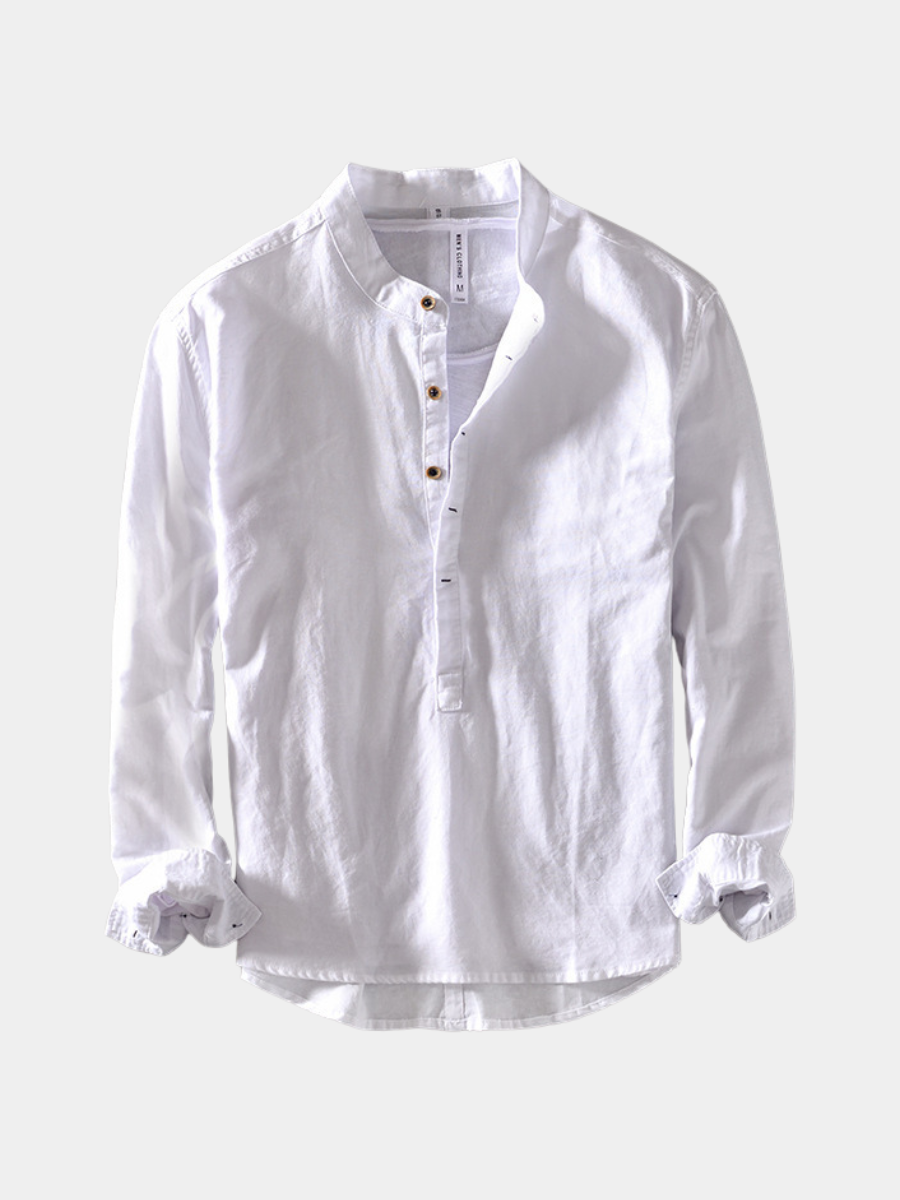 Chemise col montant manches longues