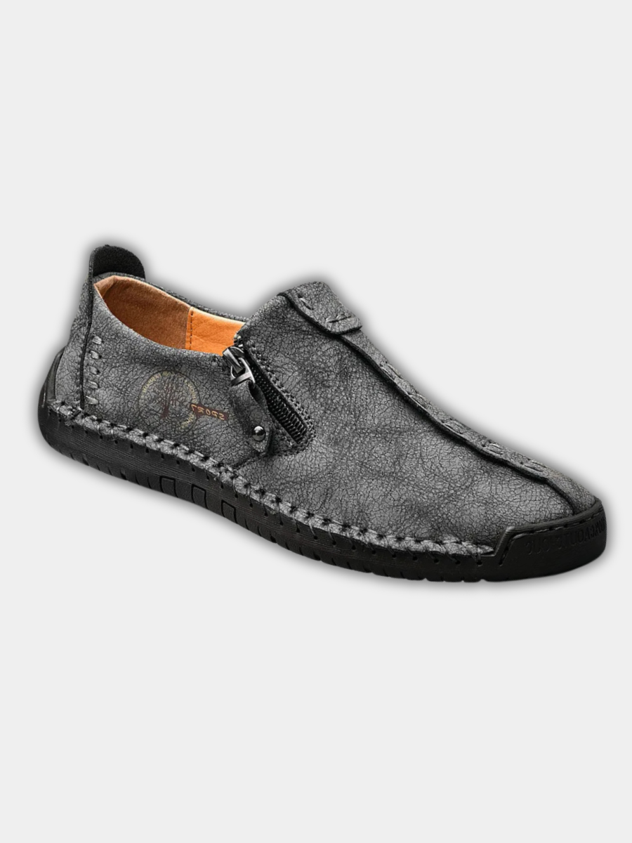 Mocassins effet cuir à zip latéral