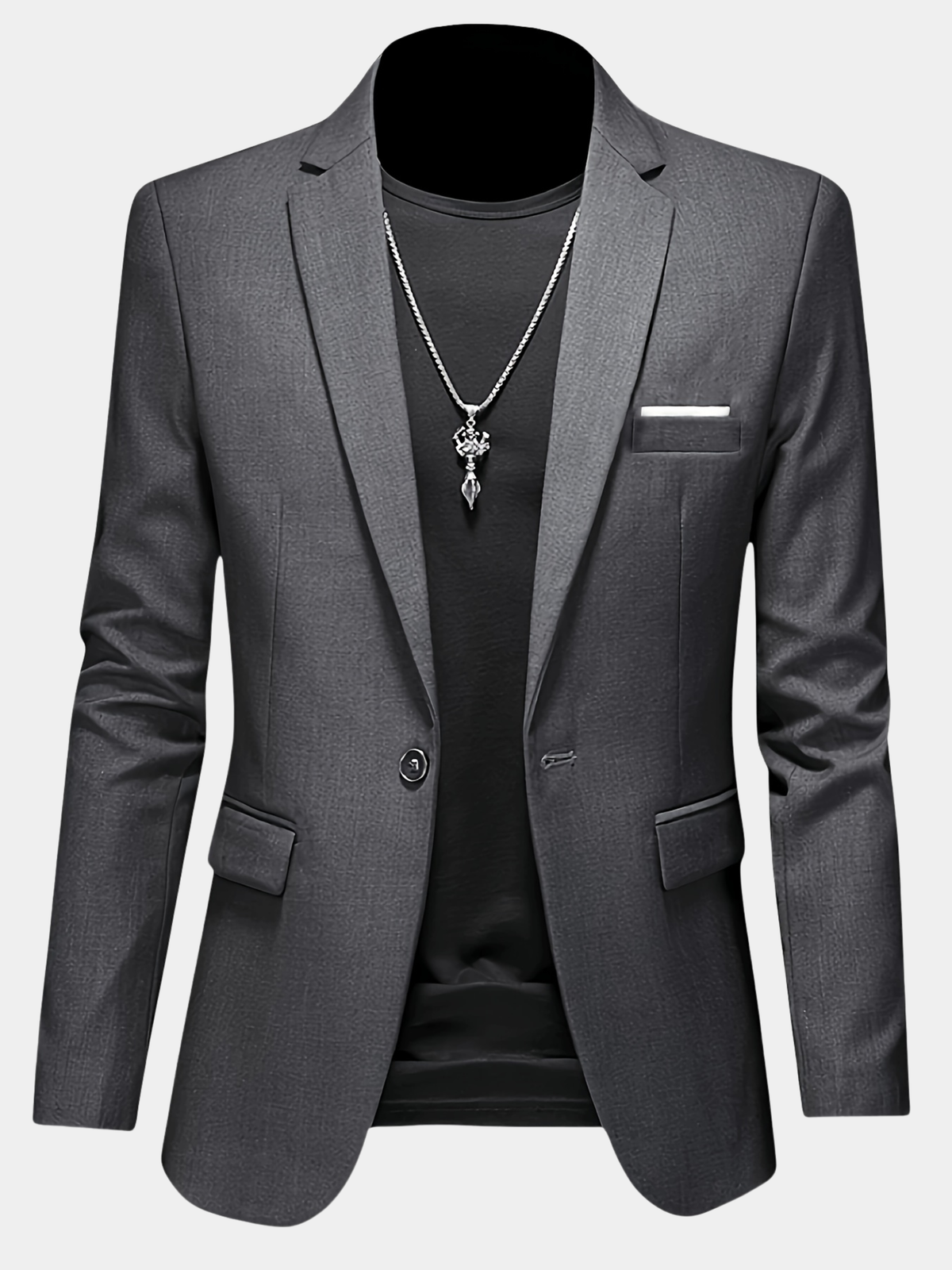 Blazer uni coupe ajustée à col revers