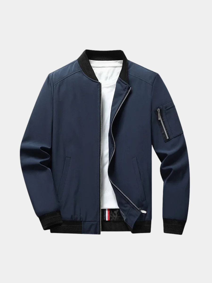 Veste légère zippée à col côtelé