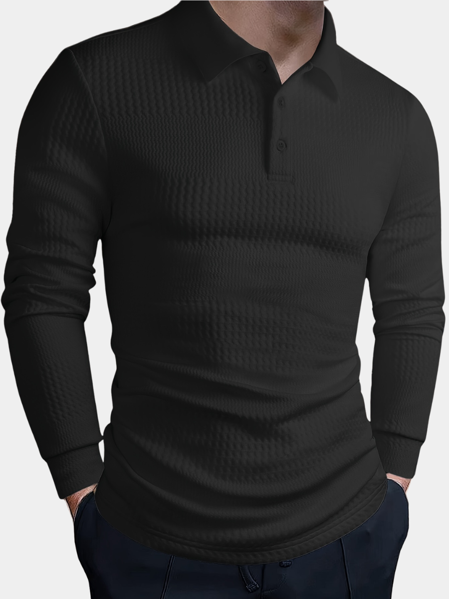 Cardigan boutonné col polo en maille côtelée