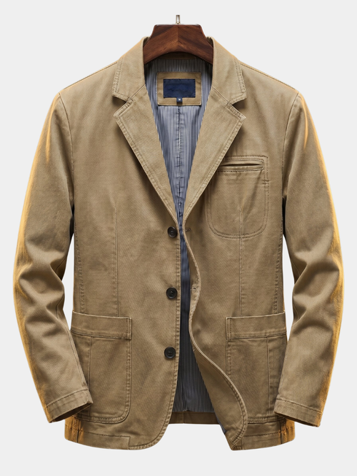 Blazer en toile délavée trois boutons