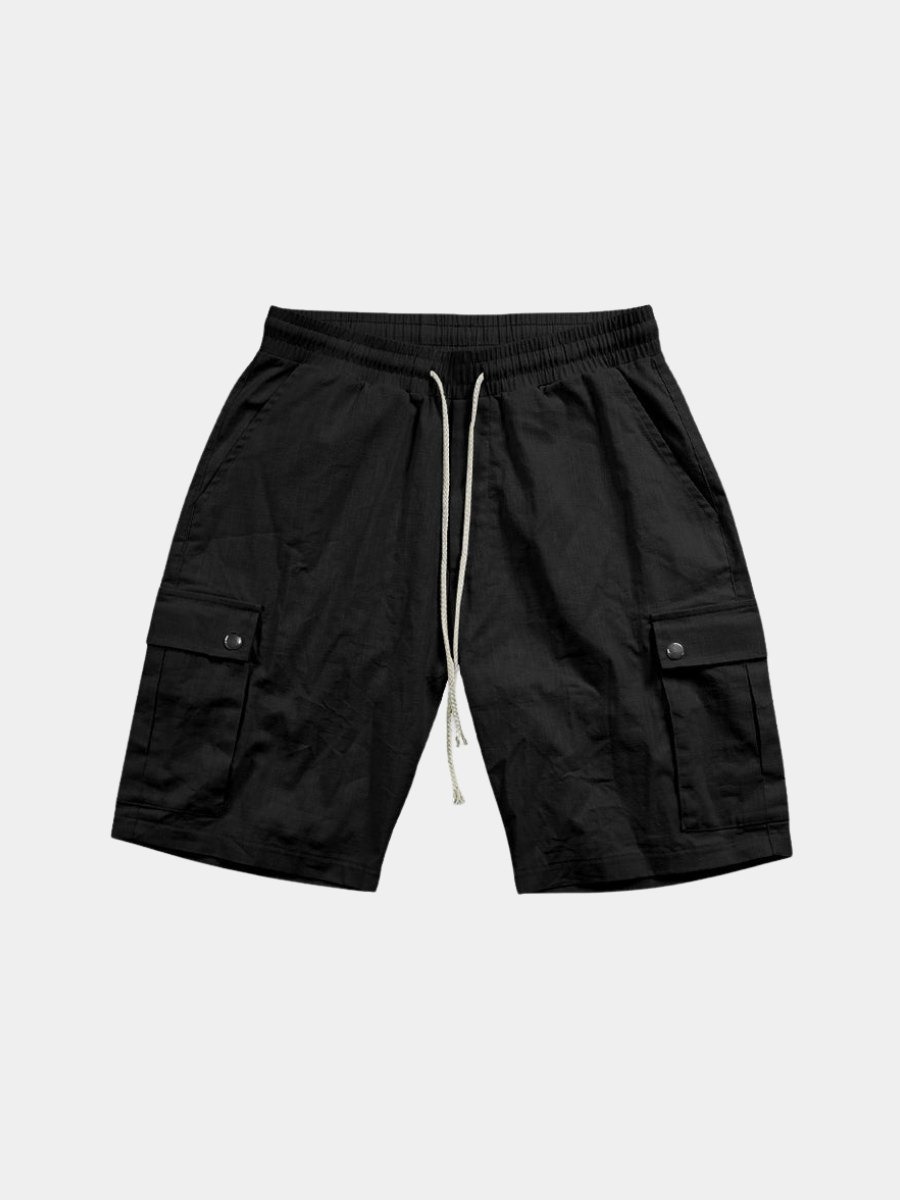 Short cargo multipoches à taille élastique