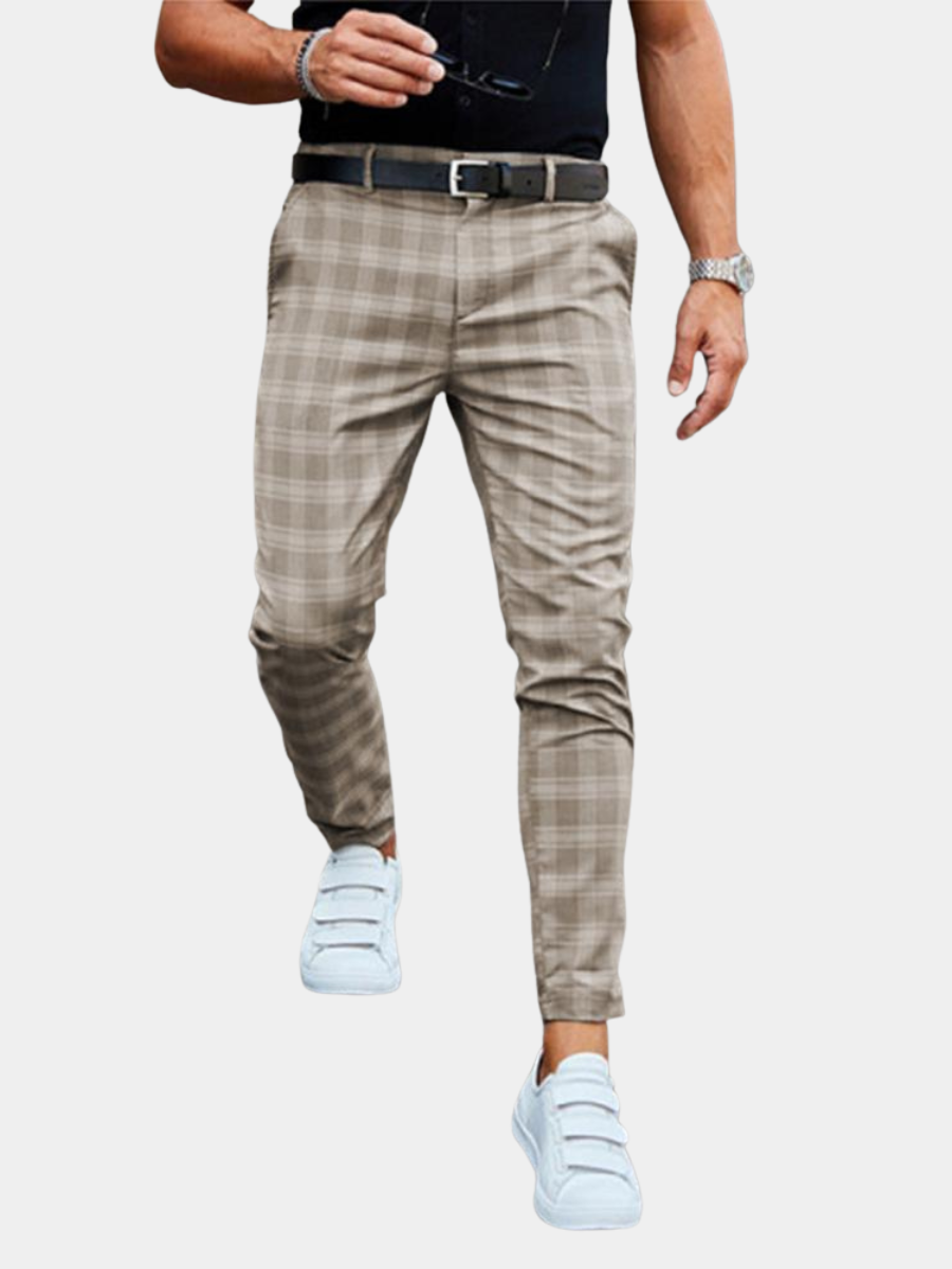 Chino slim à motif carreaux