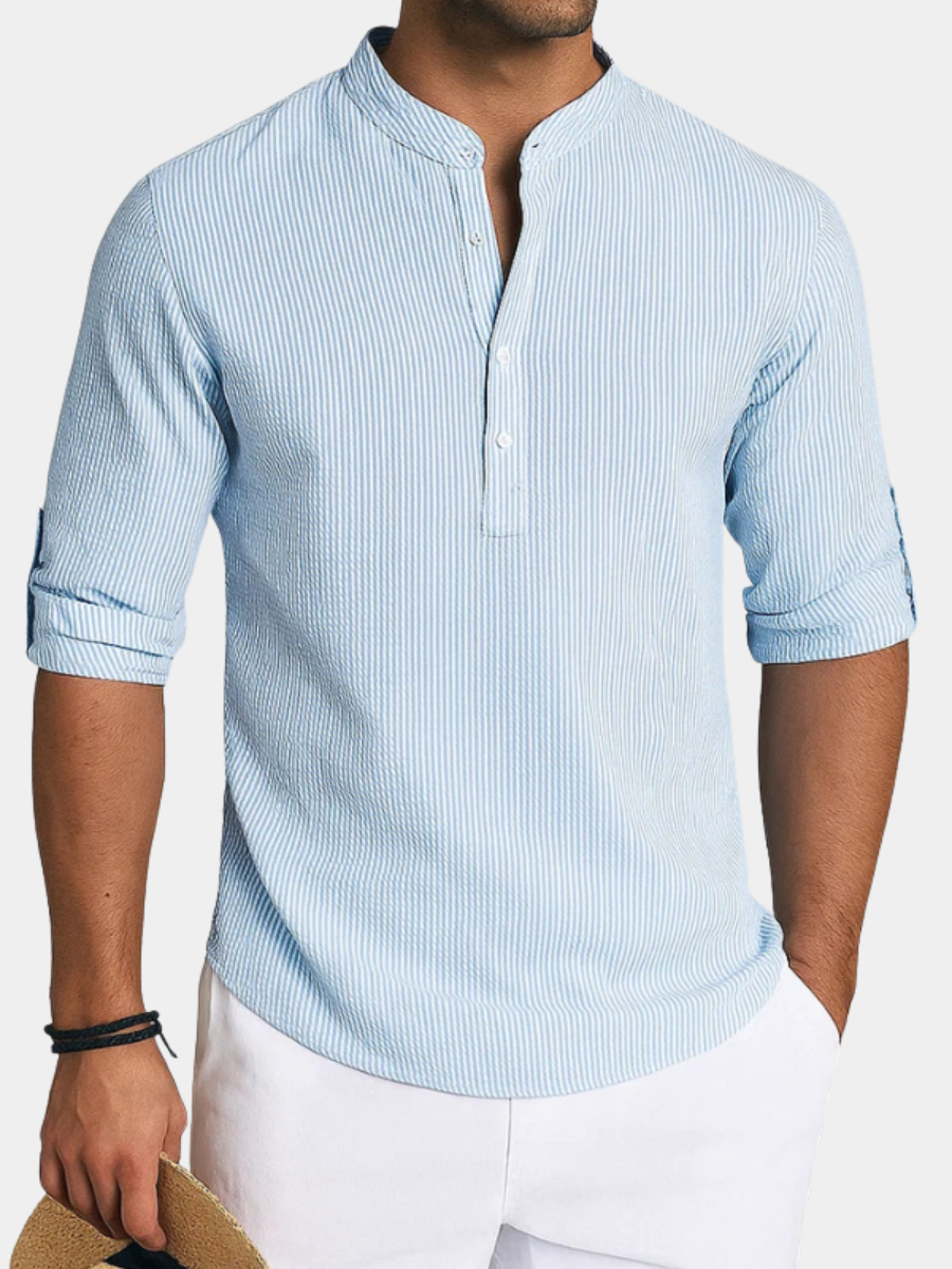 Chemise en tissu texturé ourlet arrondi