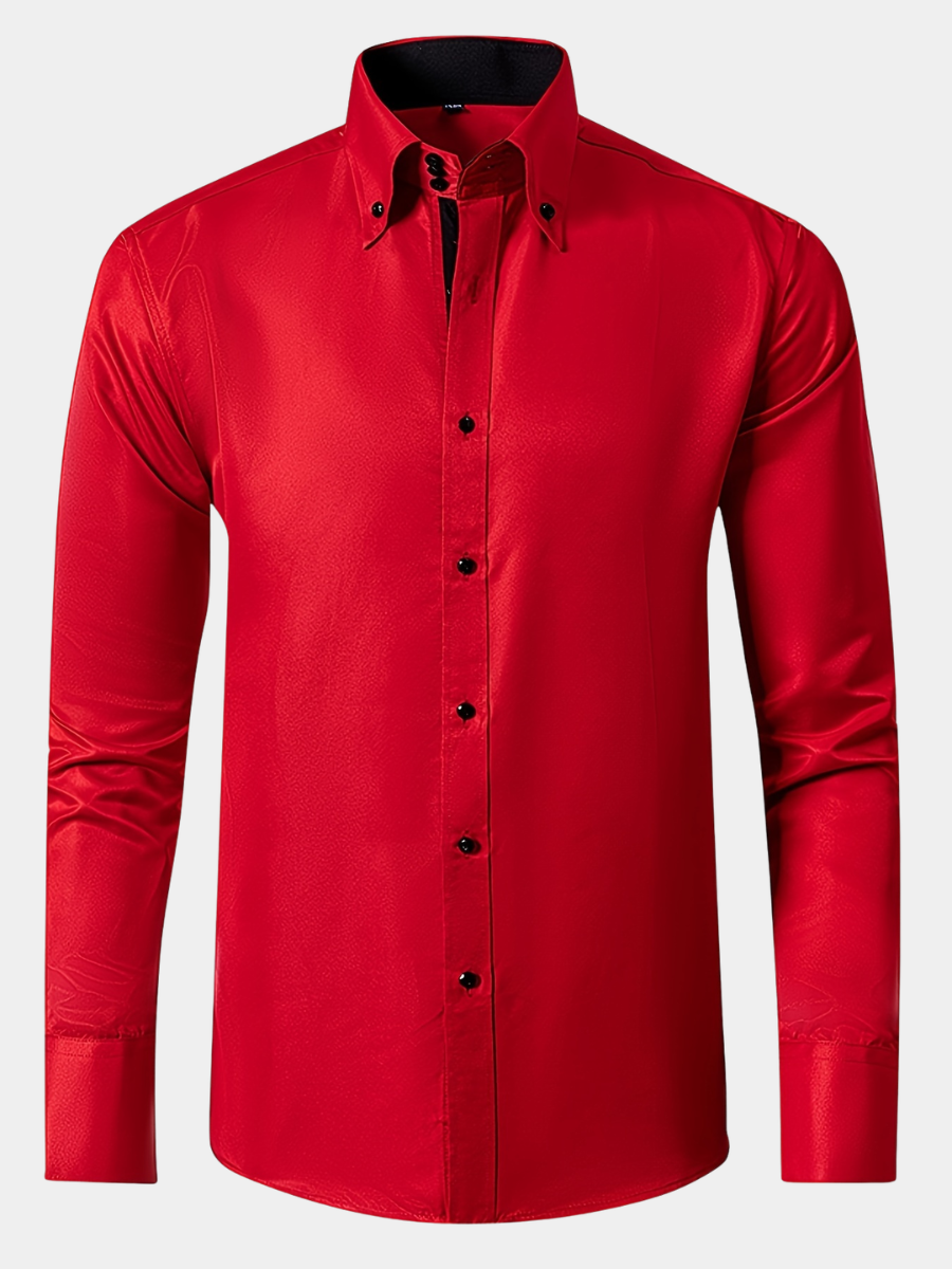 Chemise habillée unie à boutons décoratifs