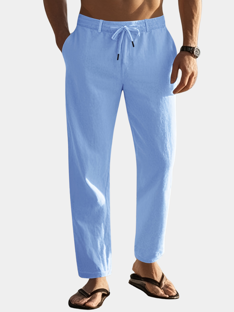 Pantalon en lin coupe ample respirant décontracté homme – Meung