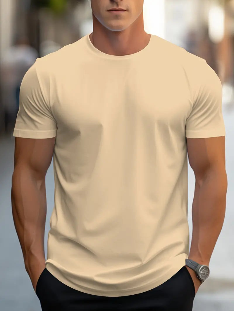 T-shirt essentiel col rond manches courtes coupe slim homme – Vimoutiers