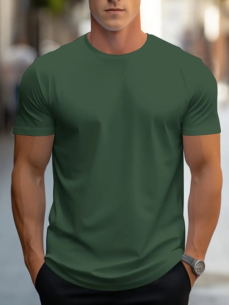 T-shirt essentiel col rond manches courtes coupe slim homme – Vimoutiers