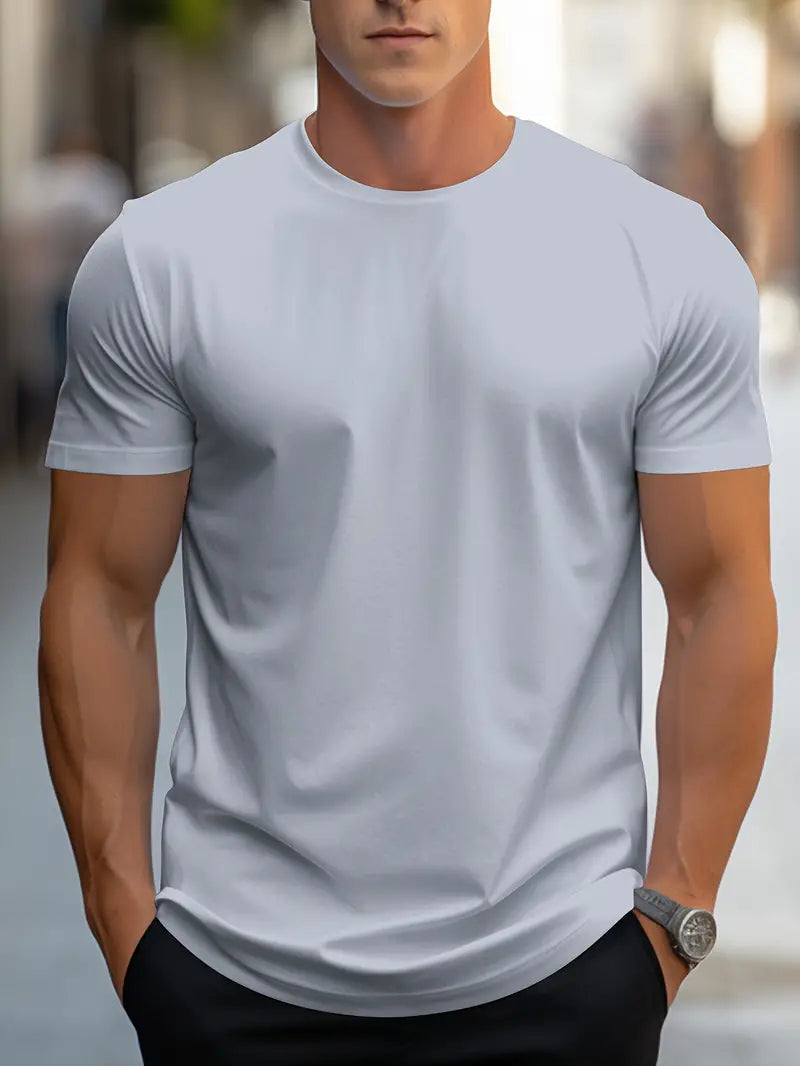 T-shirt essentiel col rond manches courtes coupe slim homme – Vimoutiers