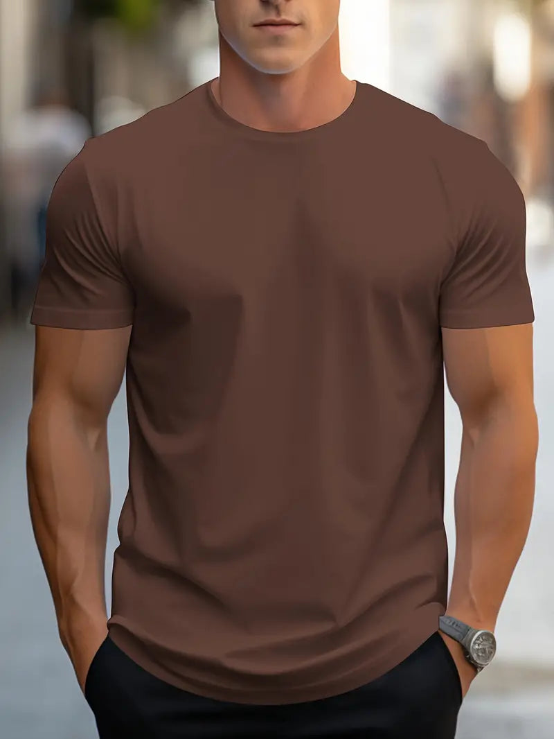 T-shirt essentiel col rond manches courtes coupe slim homme – Vimoutiers