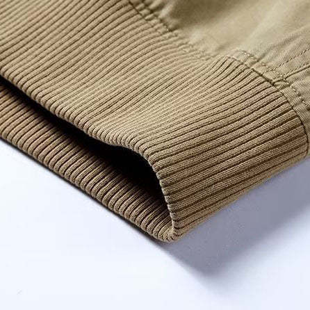 Blouson bomber zippé à bords côtelés