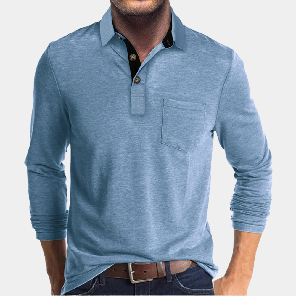 Polo d'automne à manches longues élégant au style intemporel homme – Poincaré
