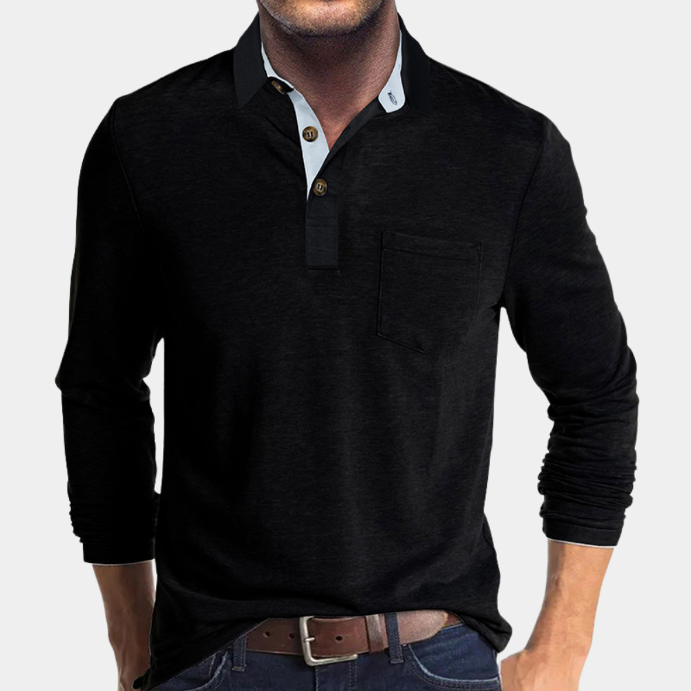 Polo d'automne à manches longues élégant au style intemporel homme – Poincaré