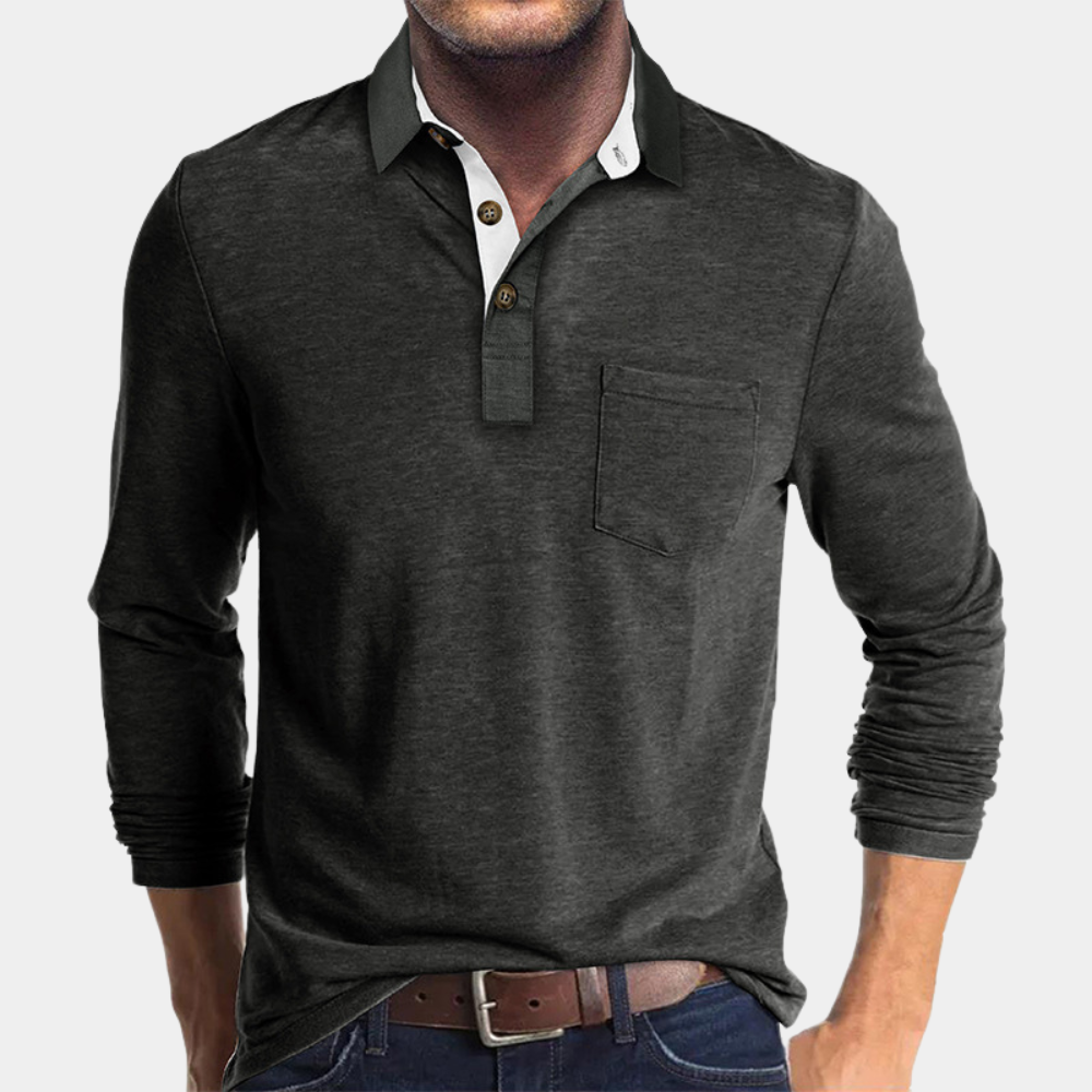 Polo d'automne à manches longues élégant au style intemporel homme – Poincaré