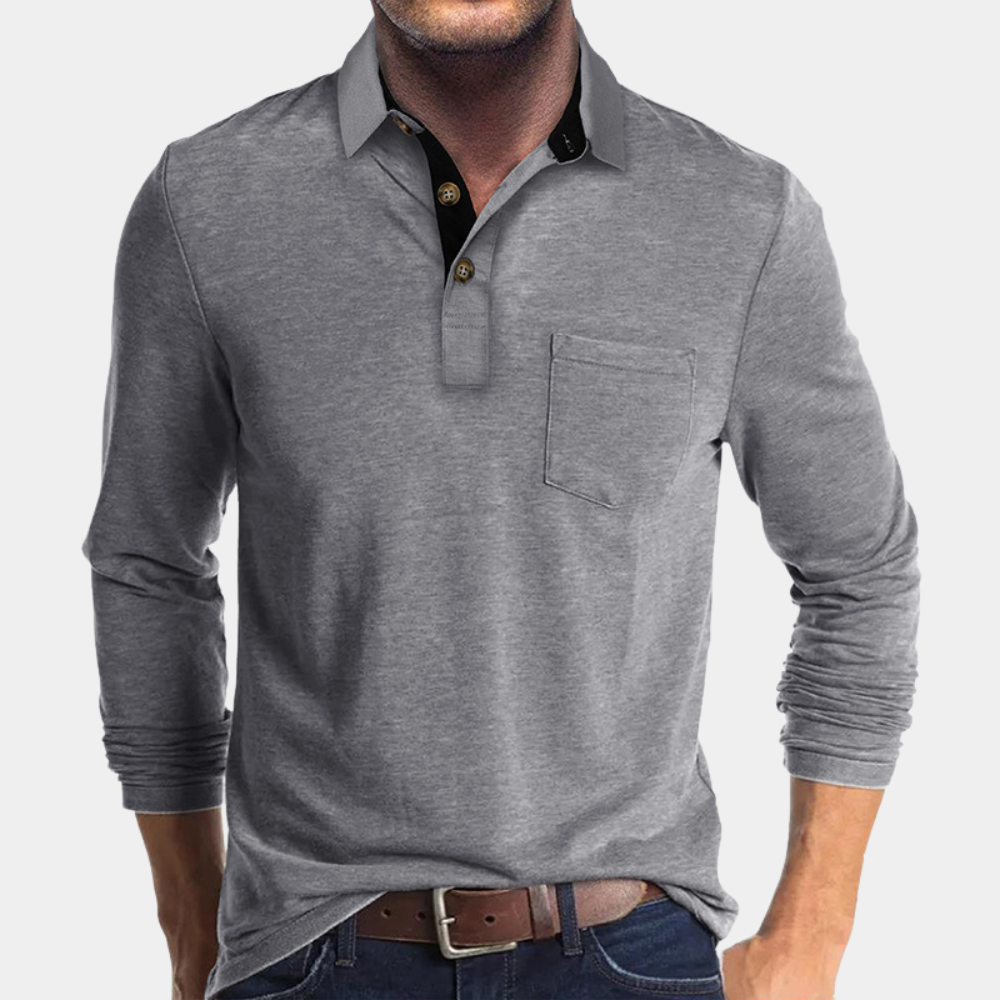 Polo d'automne à manches longues élégant au style intemporel homme – Poincaré