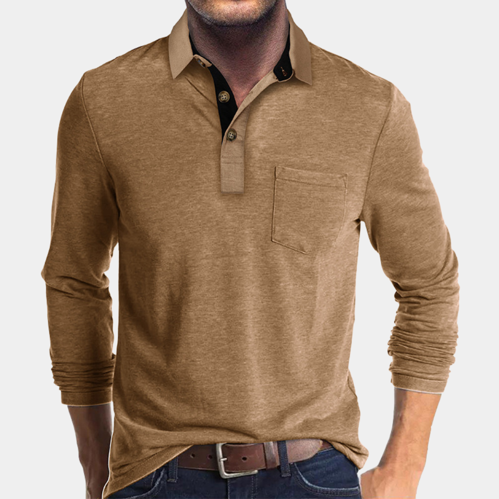 Polo d'automne à manches longues élégant au style intemporel homme – Poincaré