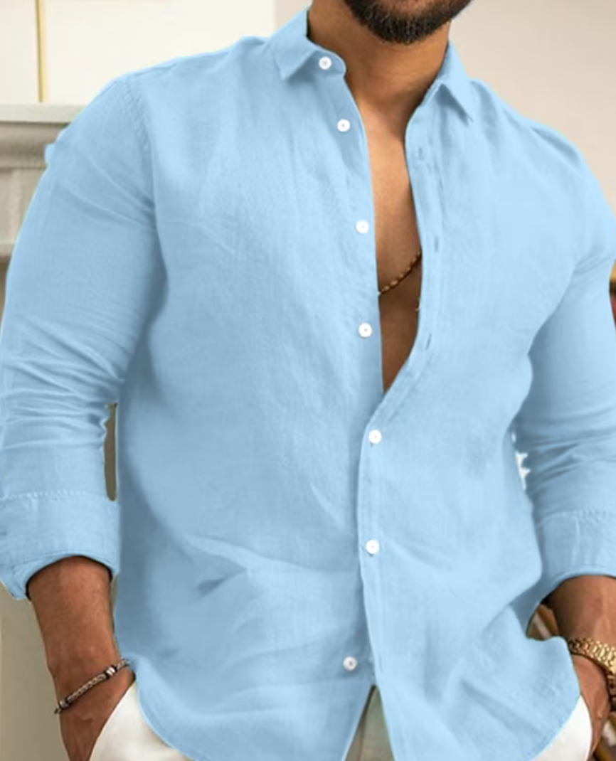 Chemise en lin fluide manches longues été légère homme – Montrichard