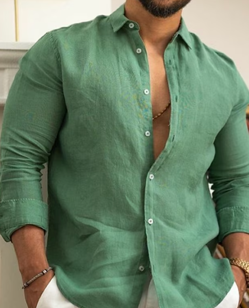 Chemise en lin fluide manches longues été légère homme – Montrichard