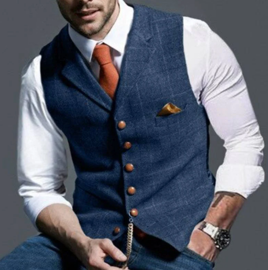 Gilet de costume élégant coupe ajustée col V pour tenue habillée raffinée homme – Morgat