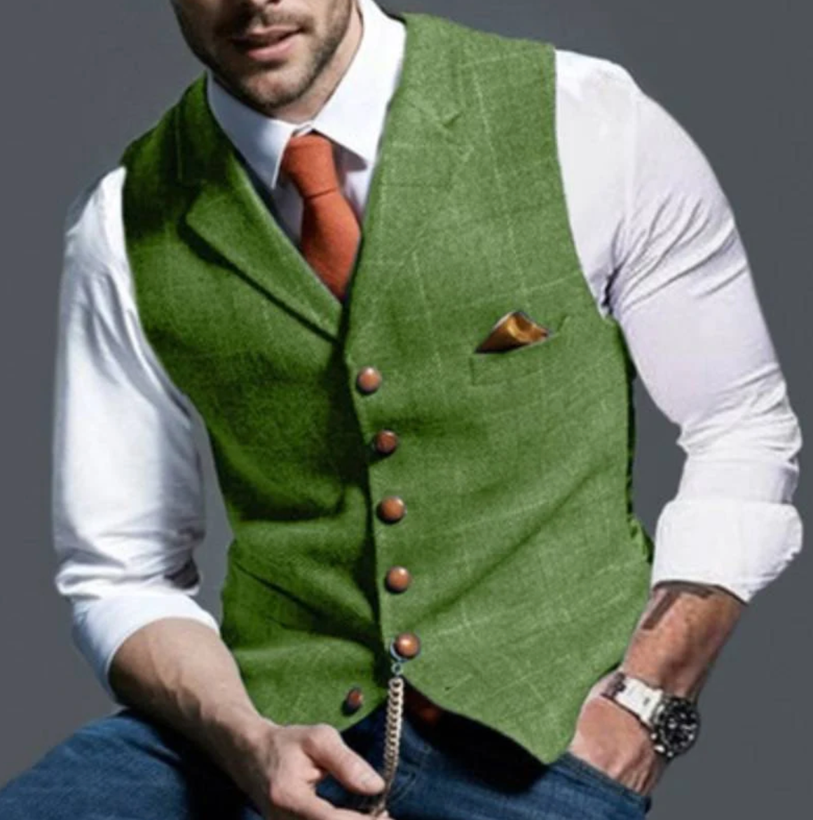Gilet de costume élégant coupe ajustée col V pour tenue habillée raffinée homme – Morgat