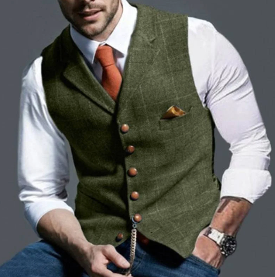 Gilet de costume élégant coupe ajustée col V pour tenue habillée raffinée homme – Morgat