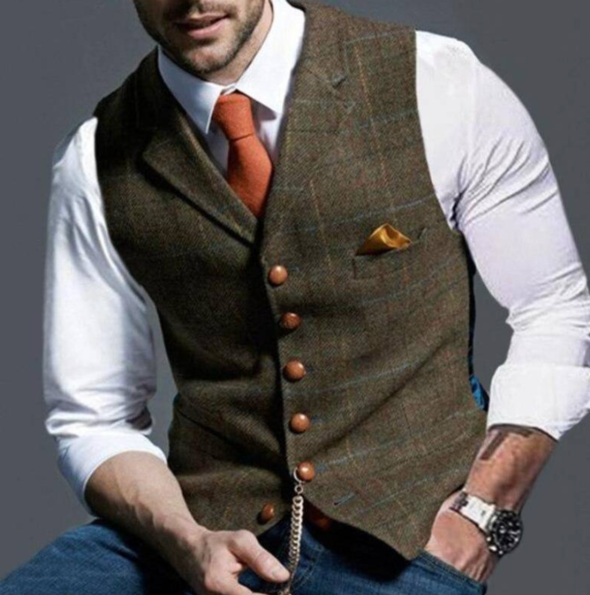 Gilet de costume élégant coupe ajustée col V pour tenue habillée raffinée homme – Morgat