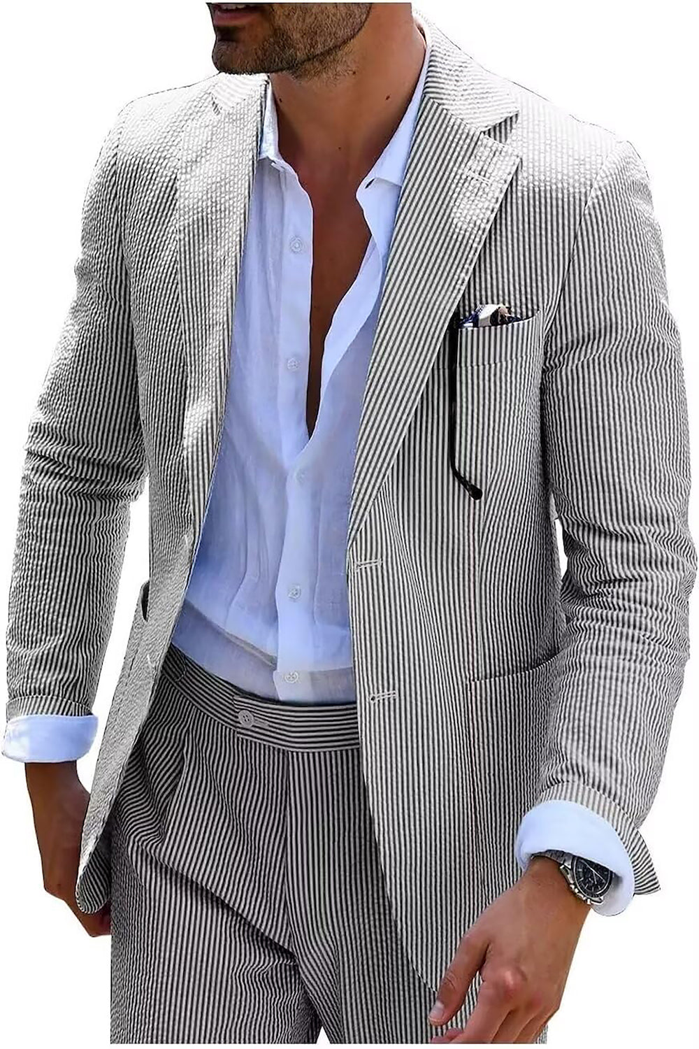 Ensemble veste et pantalon à rayures