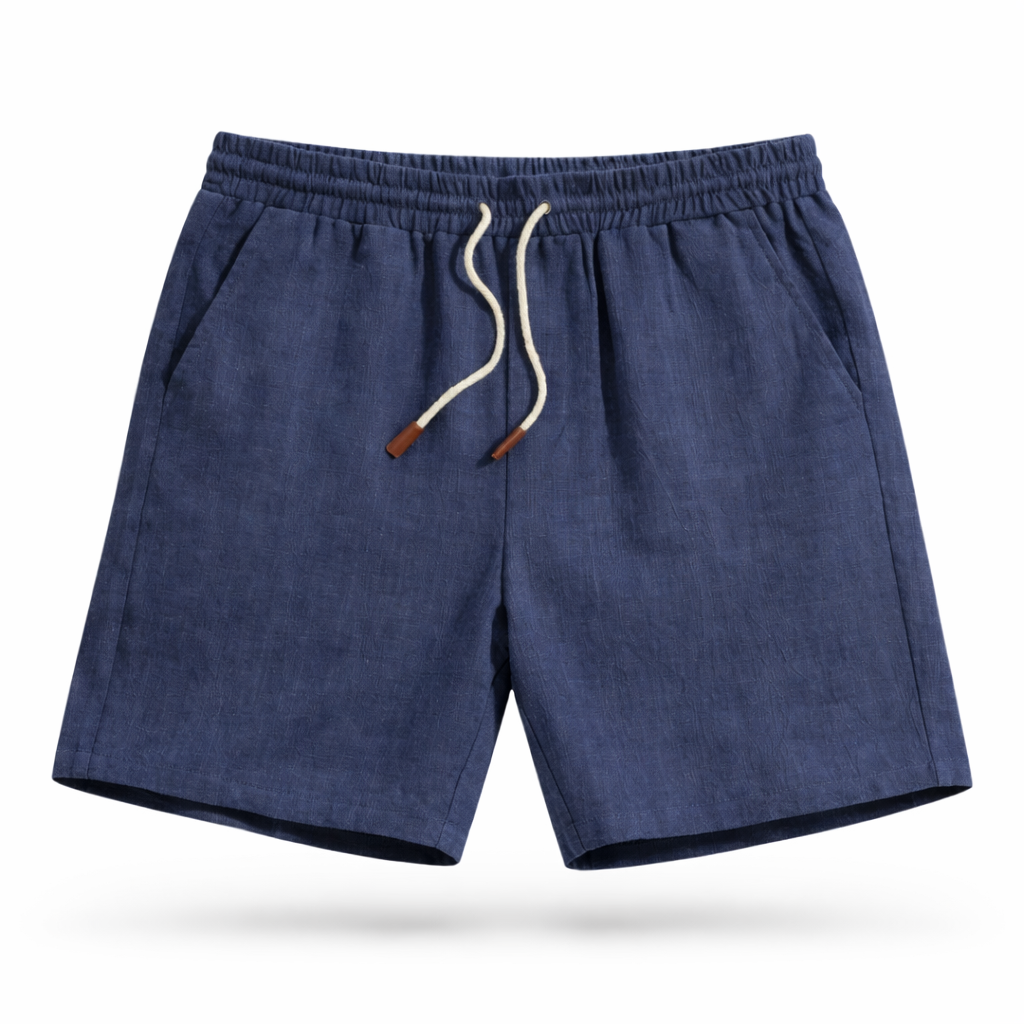 Short en lin à taille élastique et cordon de serrage coupe décontractée homme – Saint-Émilion
