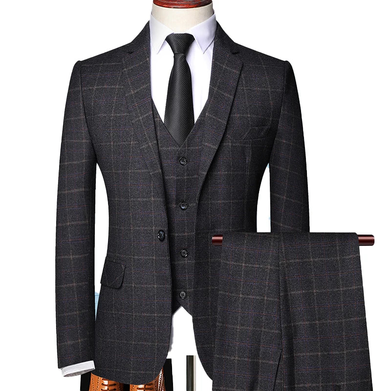 Costume trois pièces à carreaux au chic discret homme – Jausiers