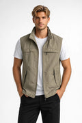 Gilet utilitaire sans manches zippé multipoches