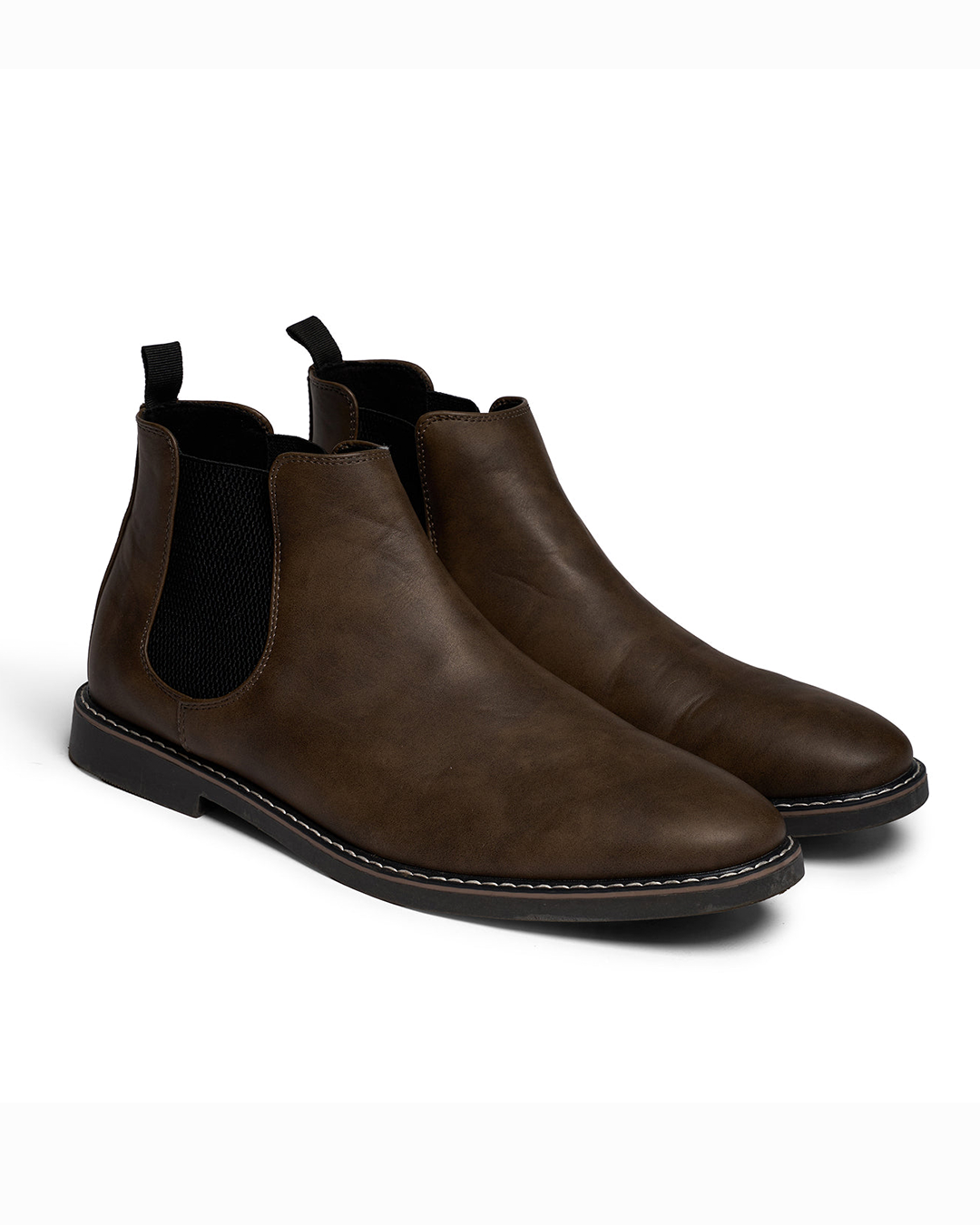 Bottes Chelsea lisses à tige montante empiècements élastiques languette arrière homme – Royan