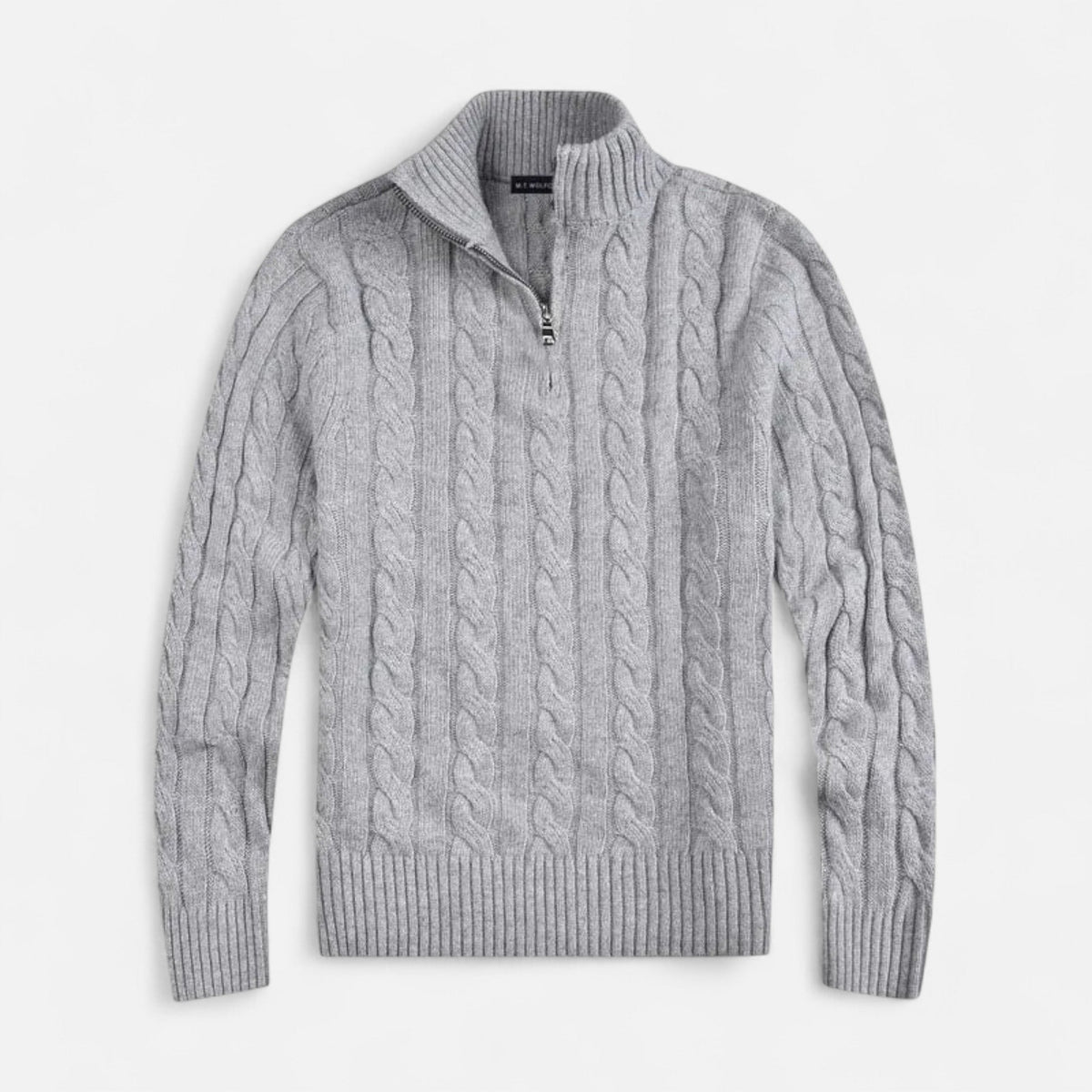Pull camionneur demi-zip maille torsadée homme