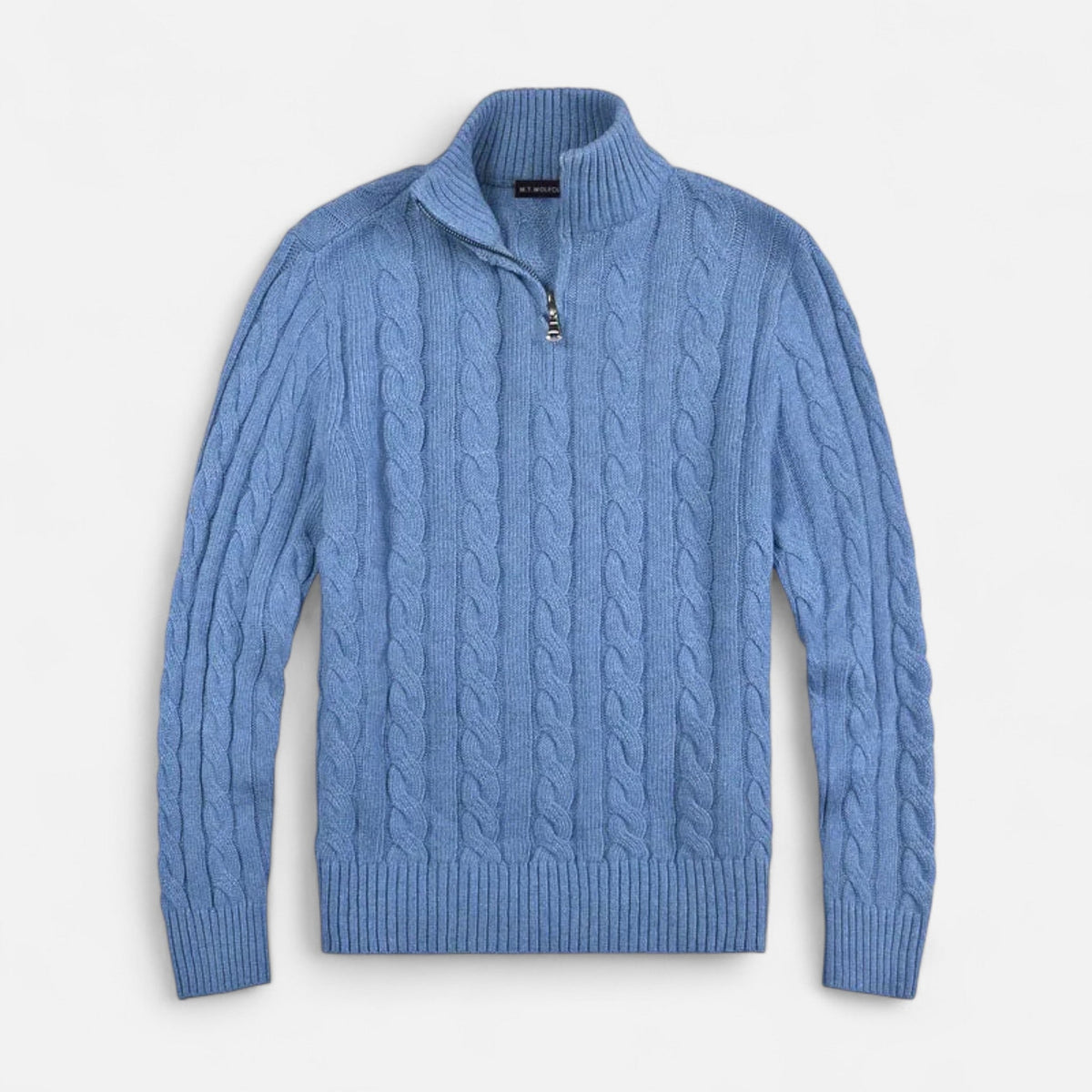Pull camionneur demi-zip maille torsadée homme