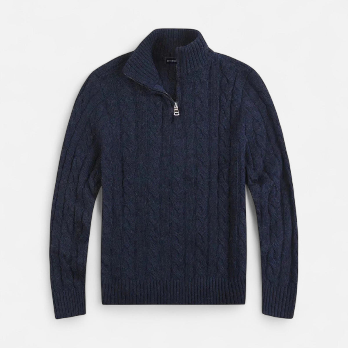 Pull camionneur demi-zip maille torsadée homme