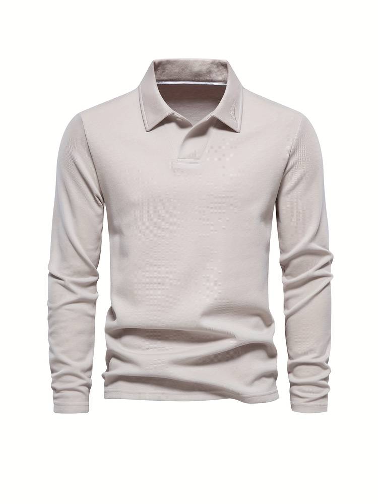 Polo manches longues maille texturée