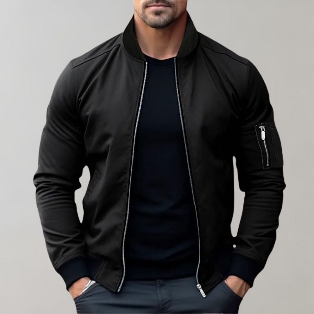 Blouson bomber léger zippé noir