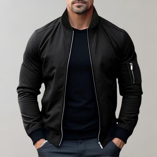 Blouson bomber léger zippé noir