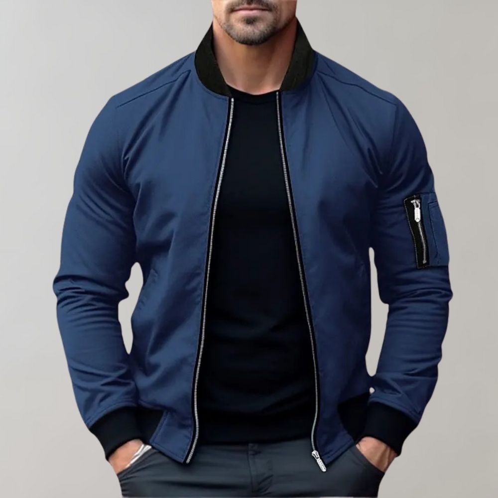 Blouson bomber léger zippé noir
